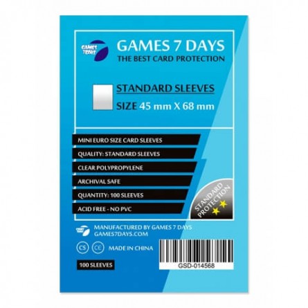Протекторы для карт Games 7Days (45*68 мм, 100 шт.) (Standart)