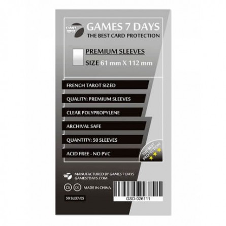 Протекторы для карт Games 7Days (61*112 мм, 50 шт.) (Premium)