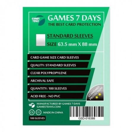 Протекторы для карт Games 7Days (63,5*88 мм, 100 шт.) (Standart)
