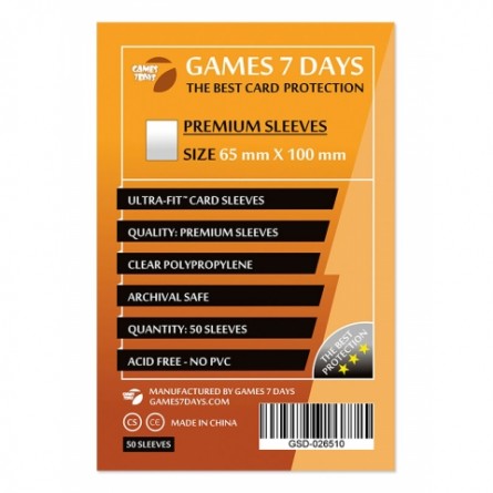 Протекторы для карт Games 7Days (65*100 мм, 50 шт.) (Premium)