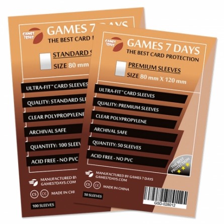 Протекторы для карт Games 7Days (80*120 мм, 50 шт.) (Premium)
