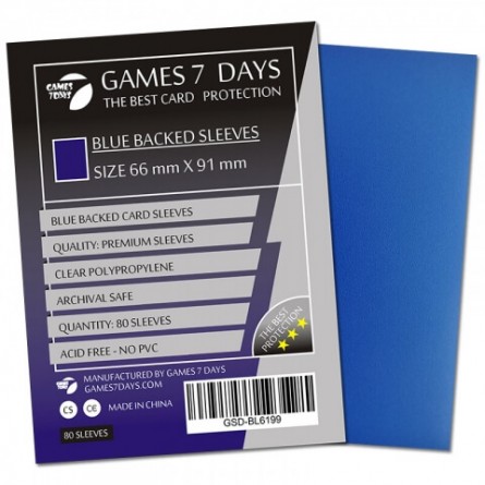 Протекторы для карт Games 7 Days (66x91мм) (BLUE) 80шт.