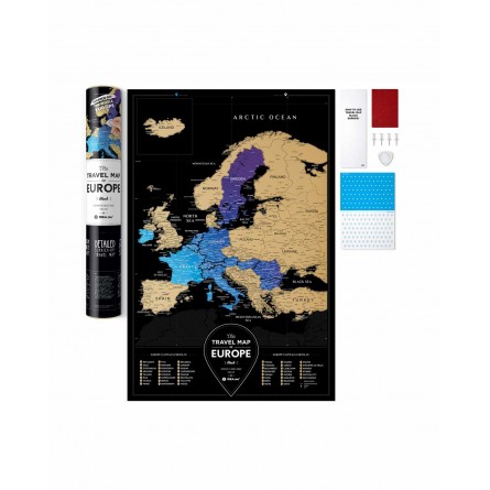Скретч карта Європи "Travel Map Black Europe" 