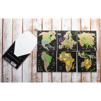 Набор скретч открыток «Карта Мира» в подарочном конверте